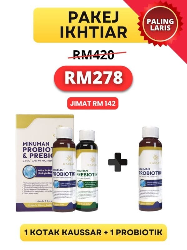 1 Kotak Kaussar + 1 Probiotik + Free Alat Bacaan Tekanan Darah